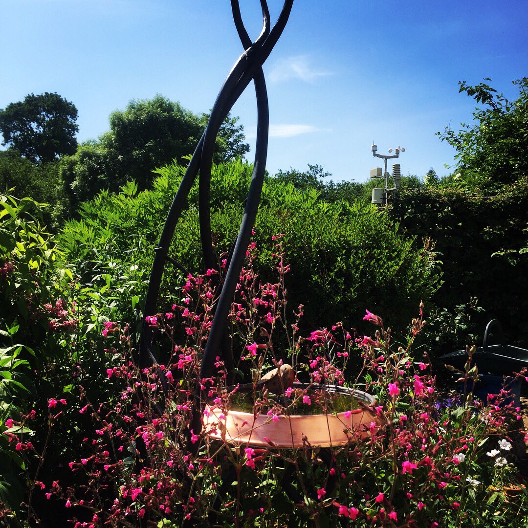 simonconnettcom's tweet photo. Bird bath I made a little while ago, settled in its environment #blacksmith #gardensculpture #devon #devongarden https://t.co/OcAvRebBU4