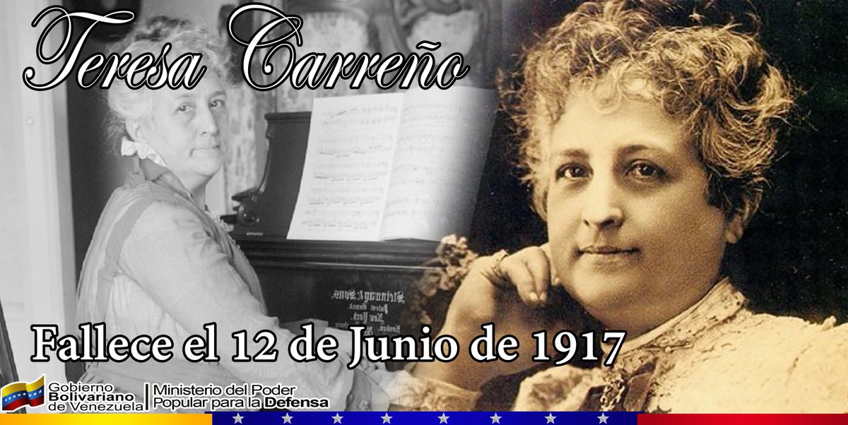 PrensaFANB's tweet photo. Teresa Carreño fue pianista, cantante y compositora venezolana, considerada la más destacada de América Latina durante los siglos XIX y XX. #JuventudVictoriosa https://t.co/dmNvnpq3mN