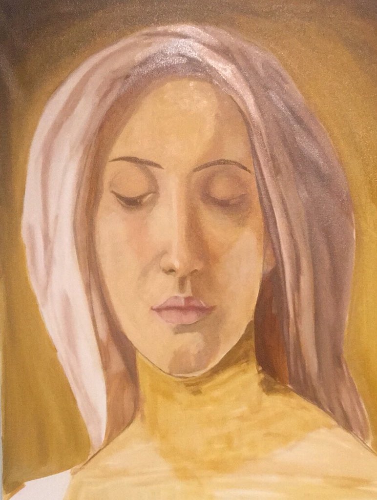 editabakke's tweet photo. Work in progress and yet more to do on this Bouguereau study of Virgin Mary #bouguereau #editabakke #charity #mary #allaprima #oldmasters #workinprogress #fineart #figurativeart #layering #glazing #christianity #virginmary #traditionalart https://t.co/DS2n6NFwPW