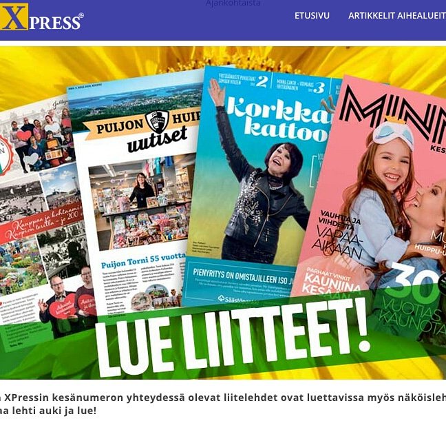 SavonXpress's tweet photo. Kesän Savon XPress sisältää mielenkiintoisia liitteitä. Kauppakeskus Minnan, Kuopion Yrittäjänaisten, Puijon ja Kuopion torin kuulumiset löytyvät myös https://t.co/SuL3Rkmqiz sivulta! https://t.co/Tyleqx1cIs