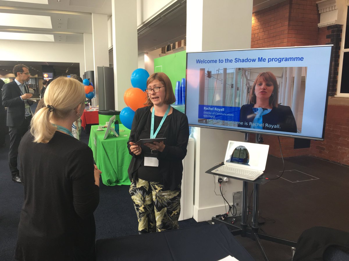 NHSDigital's tweet image. Come and talk to us about our #shadowme programme and find out how to get involved at #CommsConf18