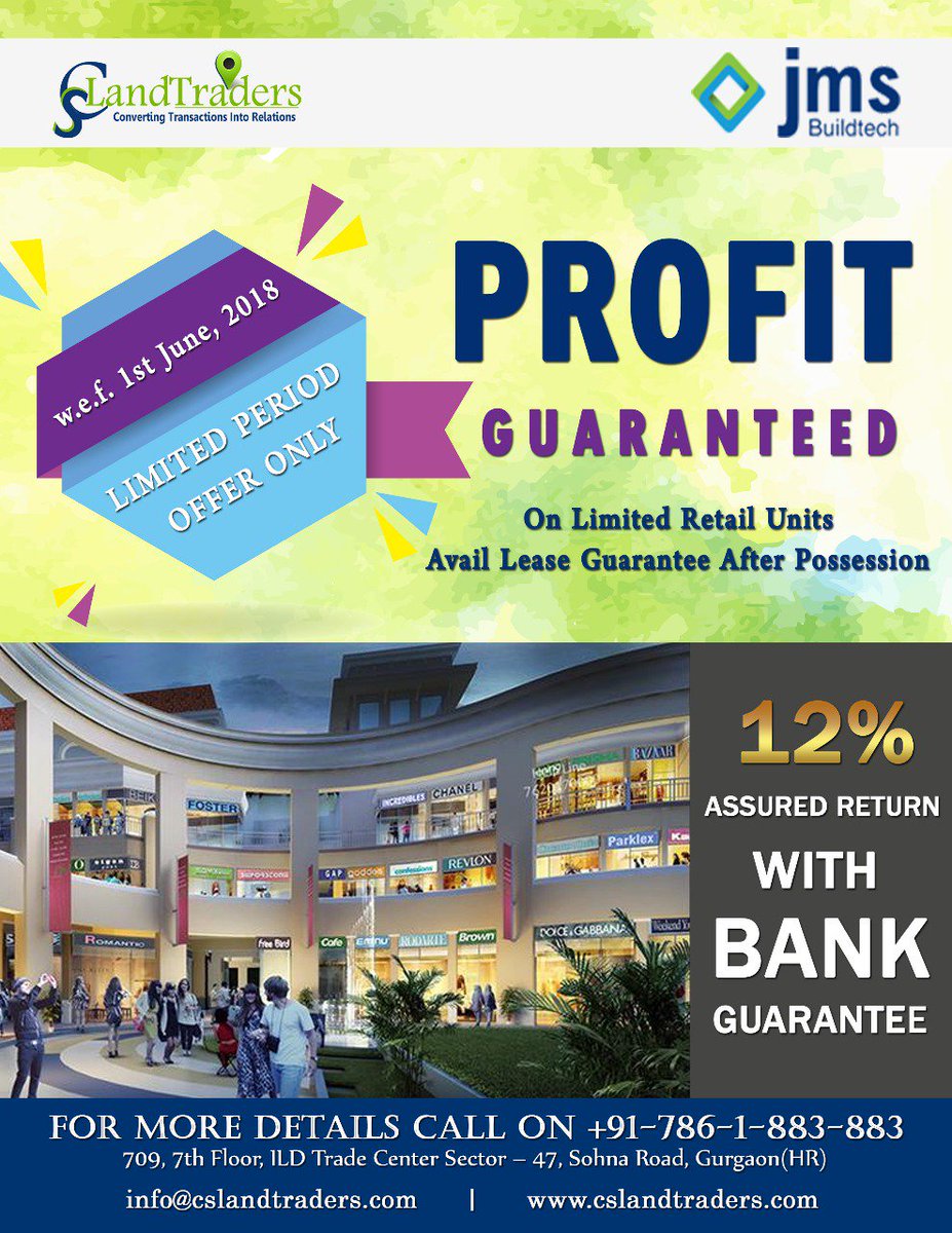 CSLandtraders's tweet photo. #Profit #Guaranteed on #Retail #Units after #Possession
Only at #JMS #MarineSquare102
Call Now #CSLT +91-786-1-883-883
https://t.co/bXtyuDlDTv
#LimitedPeriod #Offer!
#CommercialProject #RERARegistered #CommercialProperty #RealEstate #AssuredReturnProject #SmallInvestment https://t.co/BJiBMB7Ld7