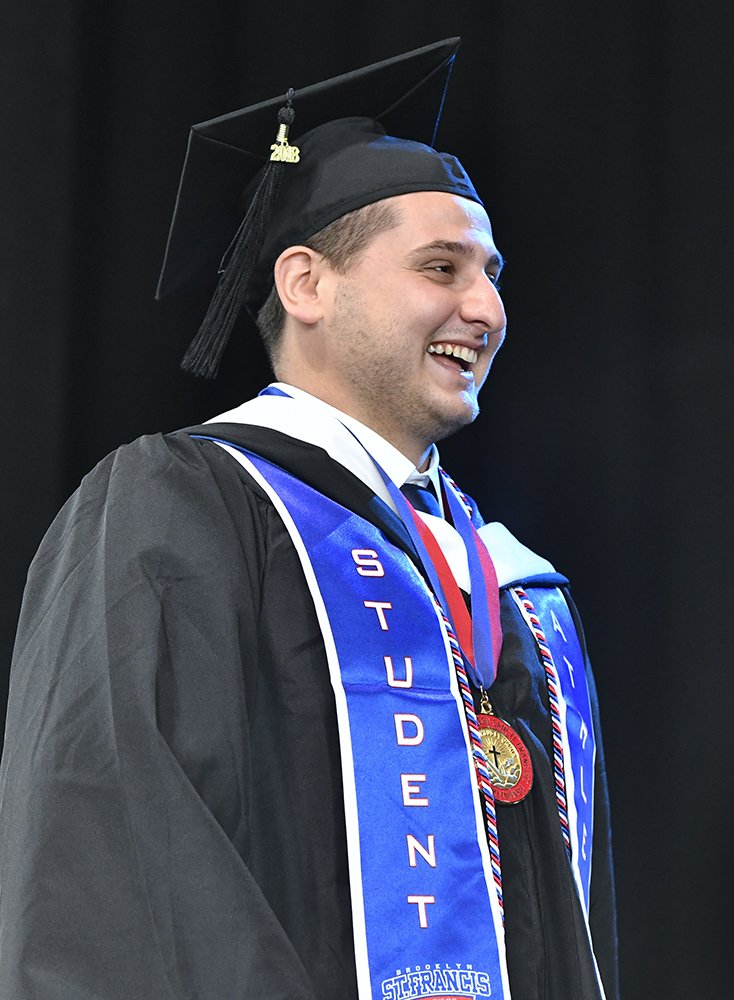 SFCALUMNI's tweet photo. Congratulations to our Graduate of the Day: Aidi Qyqja. We are proud to have you as our alumnus! #SFCGrad2018 #gradonthewater https://t.co/WW1d5bbyAs