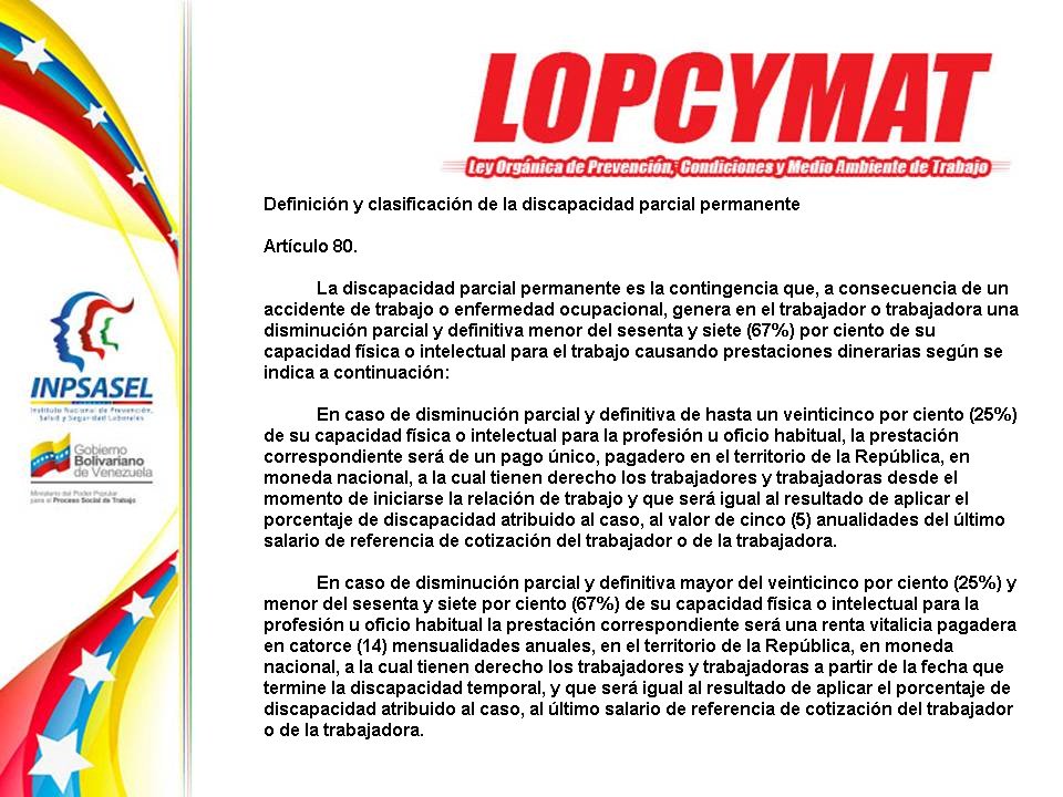 #12Jun Definición y clasificación de la discapacidad parcial permanente Aquí 👇 te lo decimos #LOPCYMAT #Art80 #JuventudVictoriosa