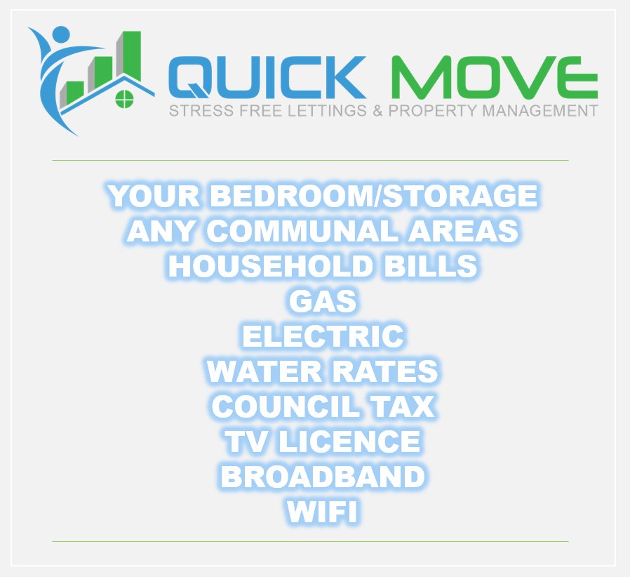 What is great about using Quick Move, is that your monthly payments cover absolutely EVERYTHING! From your newly furnished bedroom, all the way to your bills, we have got it covered for you! Your package (depending on property) will be as follows ... 🏡🏡🏡 #tenants