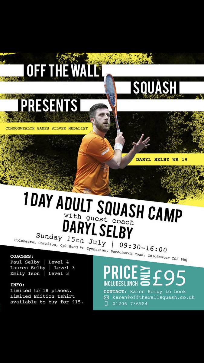 Adult Camp! Looking forward to helping <a href="/OTW_Squash/">Off The Wall Squash</a> with this next month. See details below..!