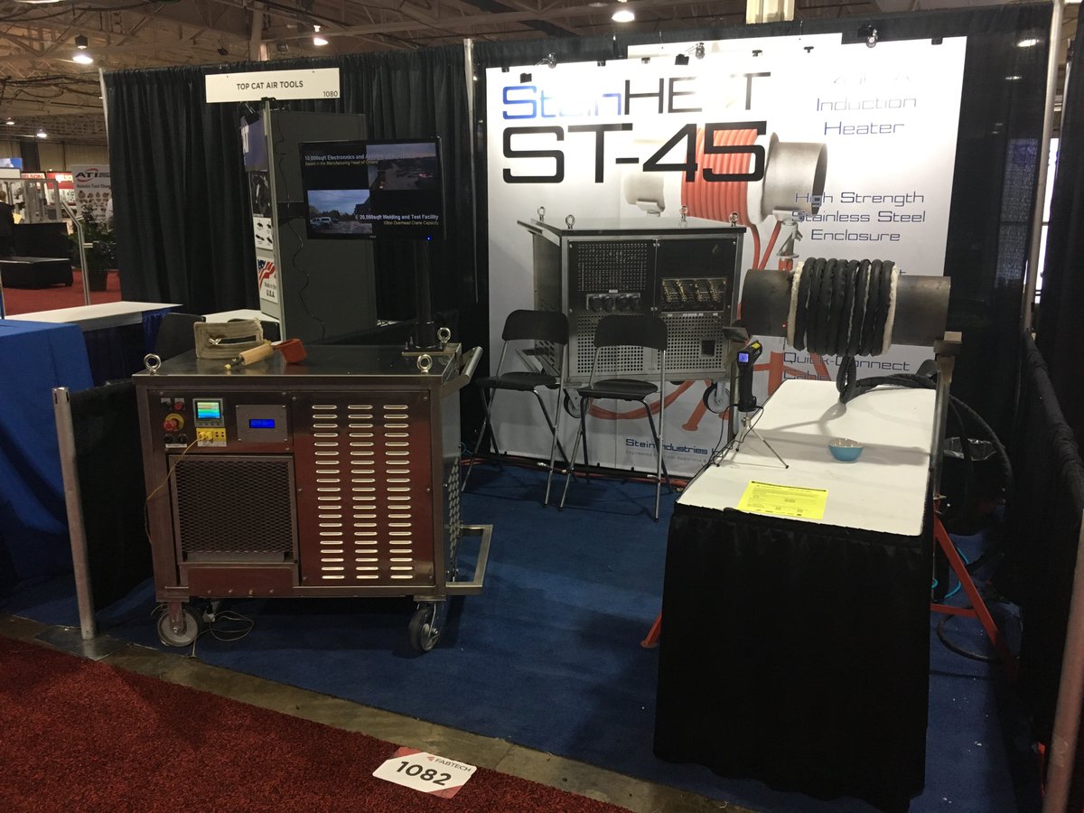 steinheat's tweet photo. We are all setup @FabtechExpo in Booth 1082 - Visit us to see our SteinHEAT induction heating systems for various industrial #welding and #heating environments. #FABTECHCanada #fabricating #metalworking #ldnont https://t.co/81aclCPVfj