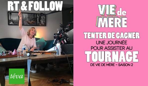 tevalachaine's tweet photo. RT + Follow pour tenter de gagner une journée pour assister au tournage de #Vie2Mère saison 2 avec @veroniquegallo https://t.co/yb3s9K60c6
