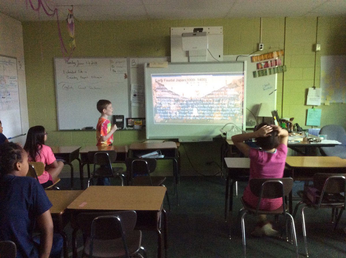 OwlEnglish's tweet photo. Students take over the teaching. Today we learned about Medieval Japan. #AftertheSOLs @APSVirginia https://t.co/MqyS7lL5pQ