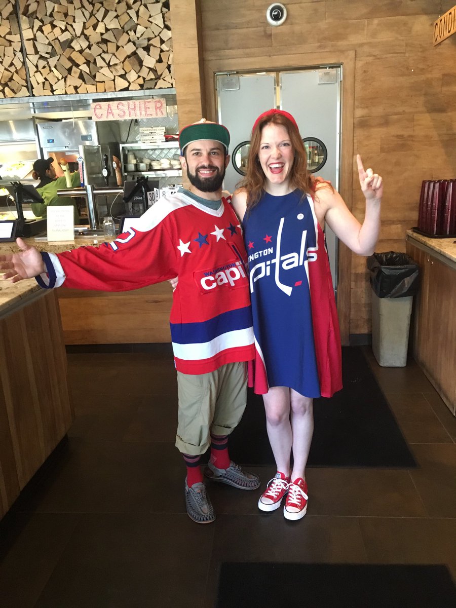 Peter Matz of the Food Marketing Institute and his friend Diane Bickel from New York prepare to attend the parade celebrating the Washington  Capitals Stanley Cup victory. #FMI #O