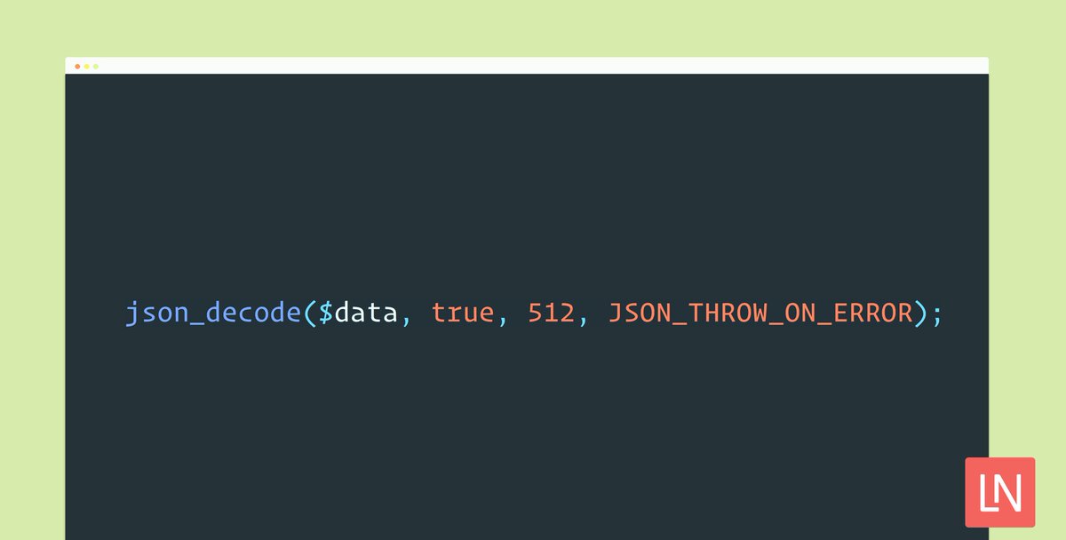 laravelnews's tweet image. PHP 7.3: A Look at JSON Error Handling laravel-news.com/php-7-3-json-e… by @paulredmond