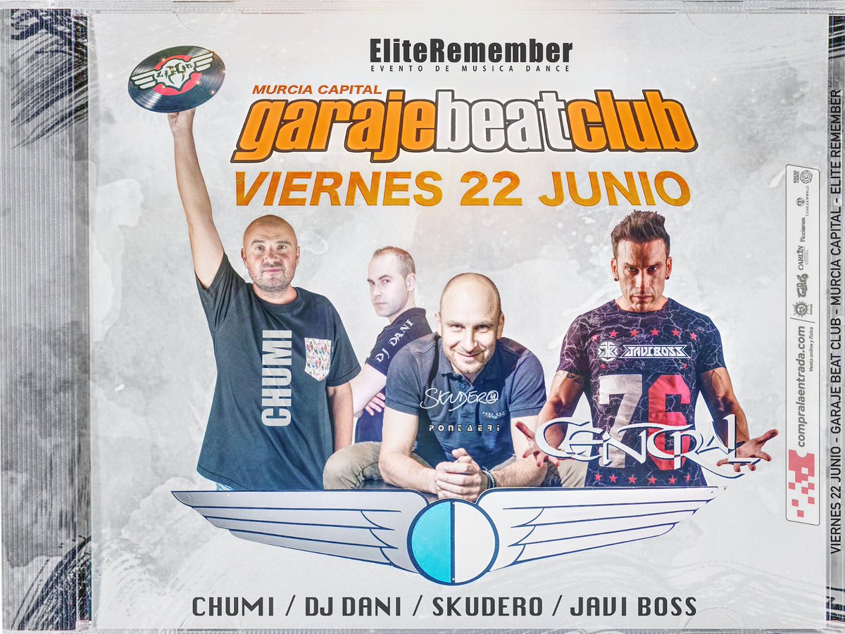 JumpStyleArea's tweet image. Presentamos el evento de Música Dance que estabas esperando en Murcia Capital. Viernes 22 de Junio desde las 23:59h:
/ JAVIBOSS / SKUDERO / CHUMI DJ / DJ DANI

Anticipadas 10€ con CD aquí: compralaentrada.com/event/elite-re…
