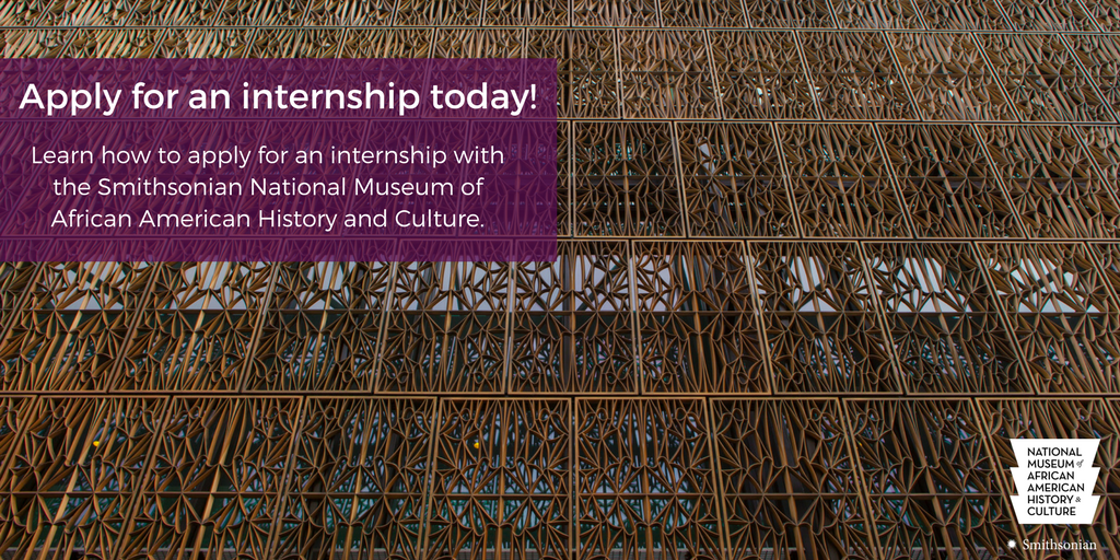 NMAAHC's tweet photo. Learn more about our internship opportunities! The deadline for fall internships is July 15th. Learn more: https://t.co/rPXlTGBAQk #internships #museinterns https://t.co/zAls5SfIpk