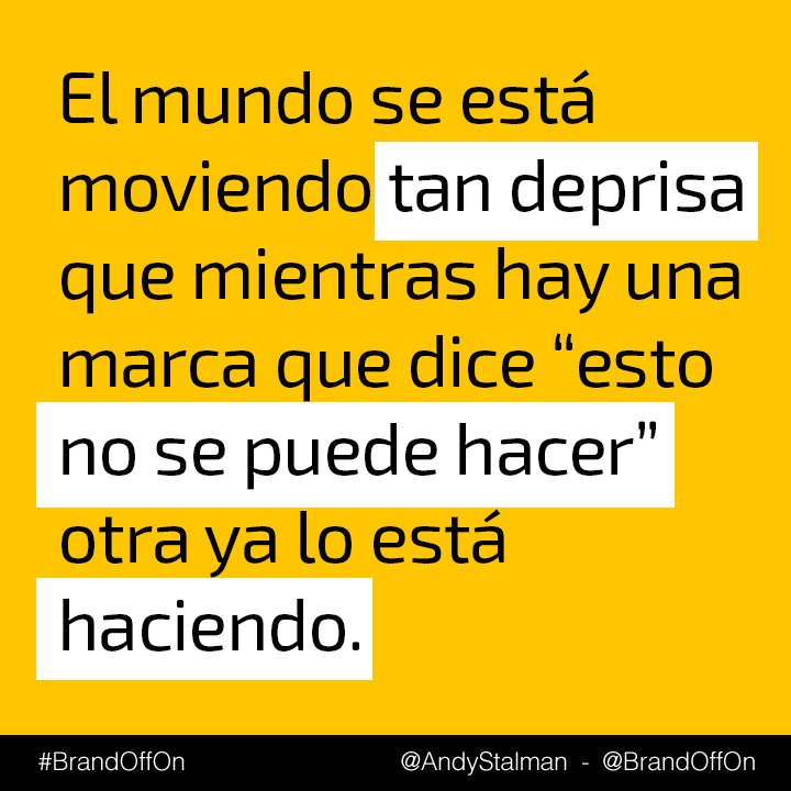 BrandOffOn's tweet photo. En la Era Digital ya no es el grande el que se come al chico. 
Es el rápido el que se desayuna al lento.

#Branding #BrandOffOn 

https://t.co/p3yV0O33lU https://t.co/sjJYRVV9AR
