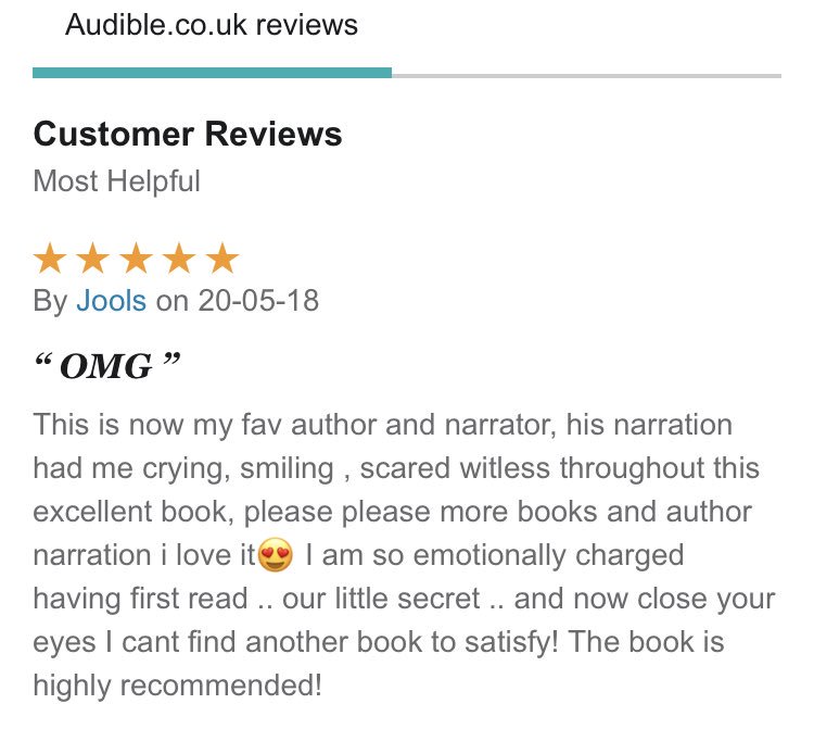 darrensully's tweet photo. This week is #audioweek and my lovely publishers @HQDigitalUK have just sent me the latest review for the audio version of Close Your Eyes!
I was lucky enough to draw on my old acting skills to narrate the book myself and so I am delighted with this on two levels! https://t.co/mGzcQYYWXY