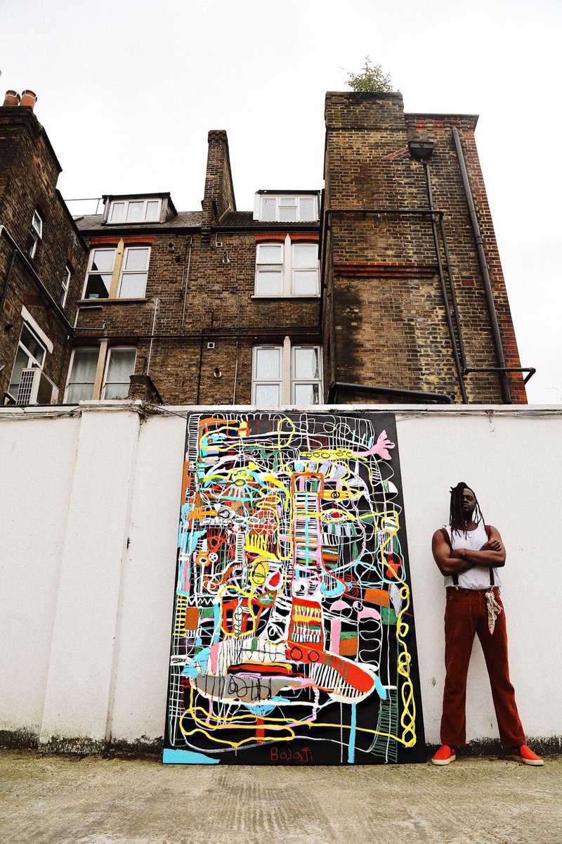 Saying goodbye today to my piece 'OPEN' 2018.
.
Pic by <a href="/amorosofilms/">AMOROSO FILMS</a> . #contemporaryart #painting #bolaji