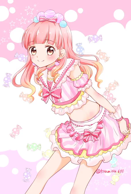 ストロベリーアイスクリームコーデ 
