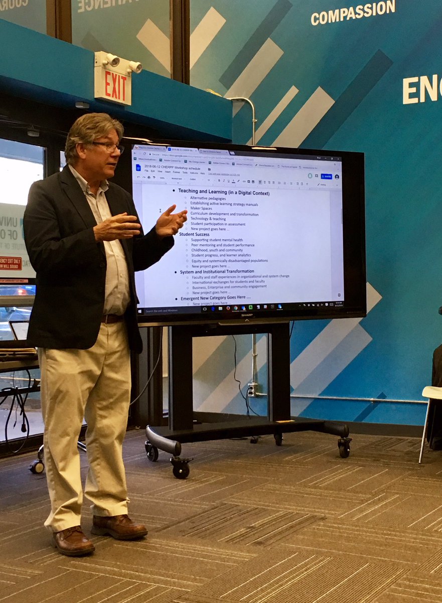 ClaireMacNamee's tweet photo. Prof. Brian Campbell, Director of @CHERPPIreCan sets the context for the day of #workshops and #collaborations #HEAmobility #TU4D #Internationalisation #Mobility @hea_irl @TU4Dublin @durhamcollege @UOIT https://t.co/kKCW7GwCkZ