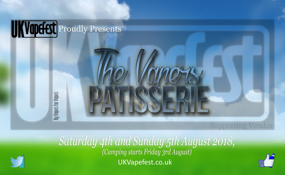 UKVapefest's tweet photo. UK Vapefest are proud to present supporting vendor ... https://t.co/b2NDhrcmVq