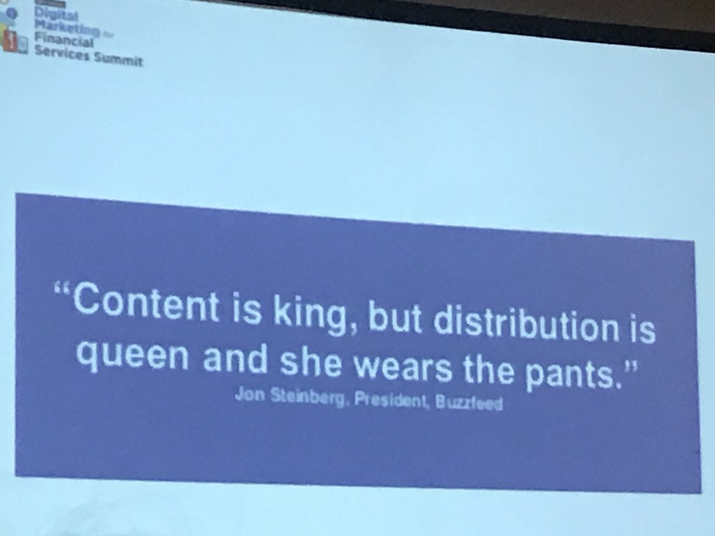 melis_dixon's tweet photo. "Content is king, but distribution is queen and she wears the pants" #DMFSToronto #TammyCash #DigitalMarketing https://t.co/p6z4rbxLPm