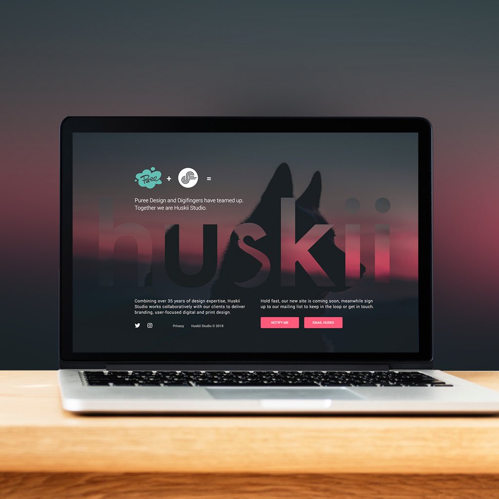 Our holding page is up. Lots of work going on behind the scenes to get our brand and new website ready. Follow us or sign up for updates at huskiistudio.com