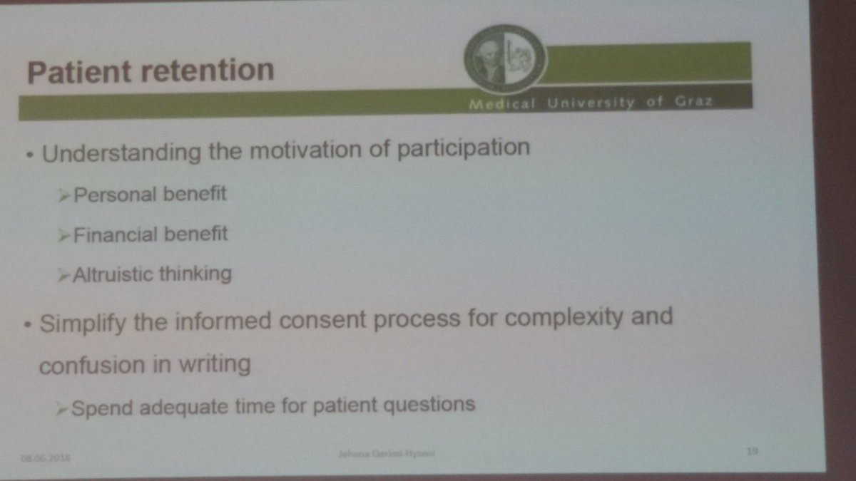 SignoraStella's tweet photo. @DachSymposium, Jehona Qerimi-Hyseni talking attendees through the crucial matter of keeping #patientsengaged &amp; valued through their participation in trials. @EUPATI_CH was in the audience. https://t.co/jLOxYadXzq