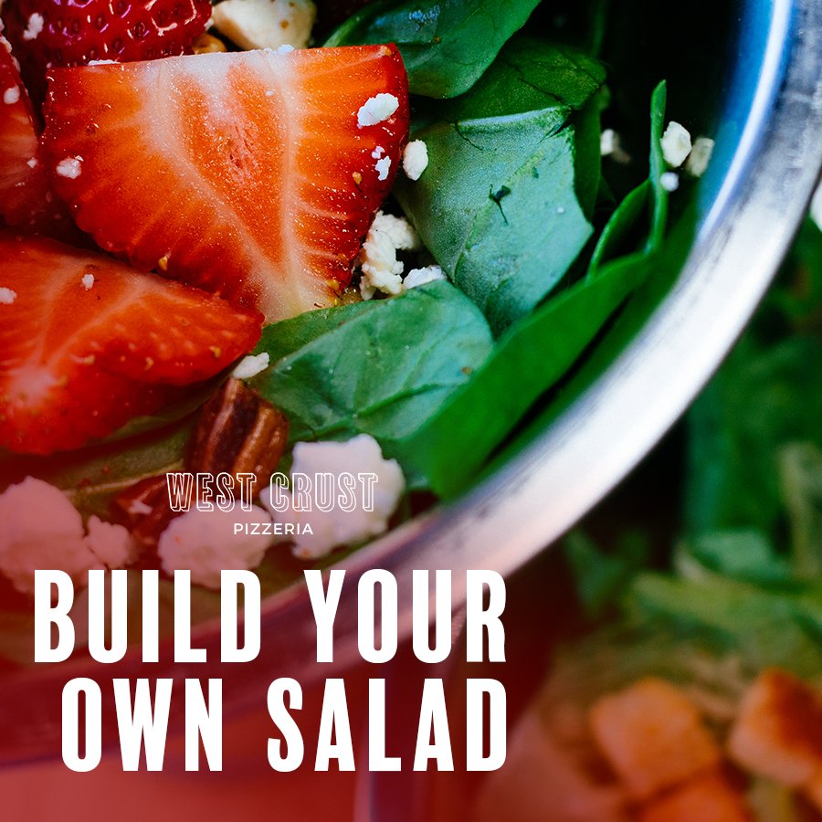 WESTCRUST's tweet photo. Feeling something a little lighter today? We're stocked full of fresh green ingredients ready to be made into a salad that's built custom to your specifications. Stop by West Crust today and get creative! https://t.co/1nvTagpoDU
