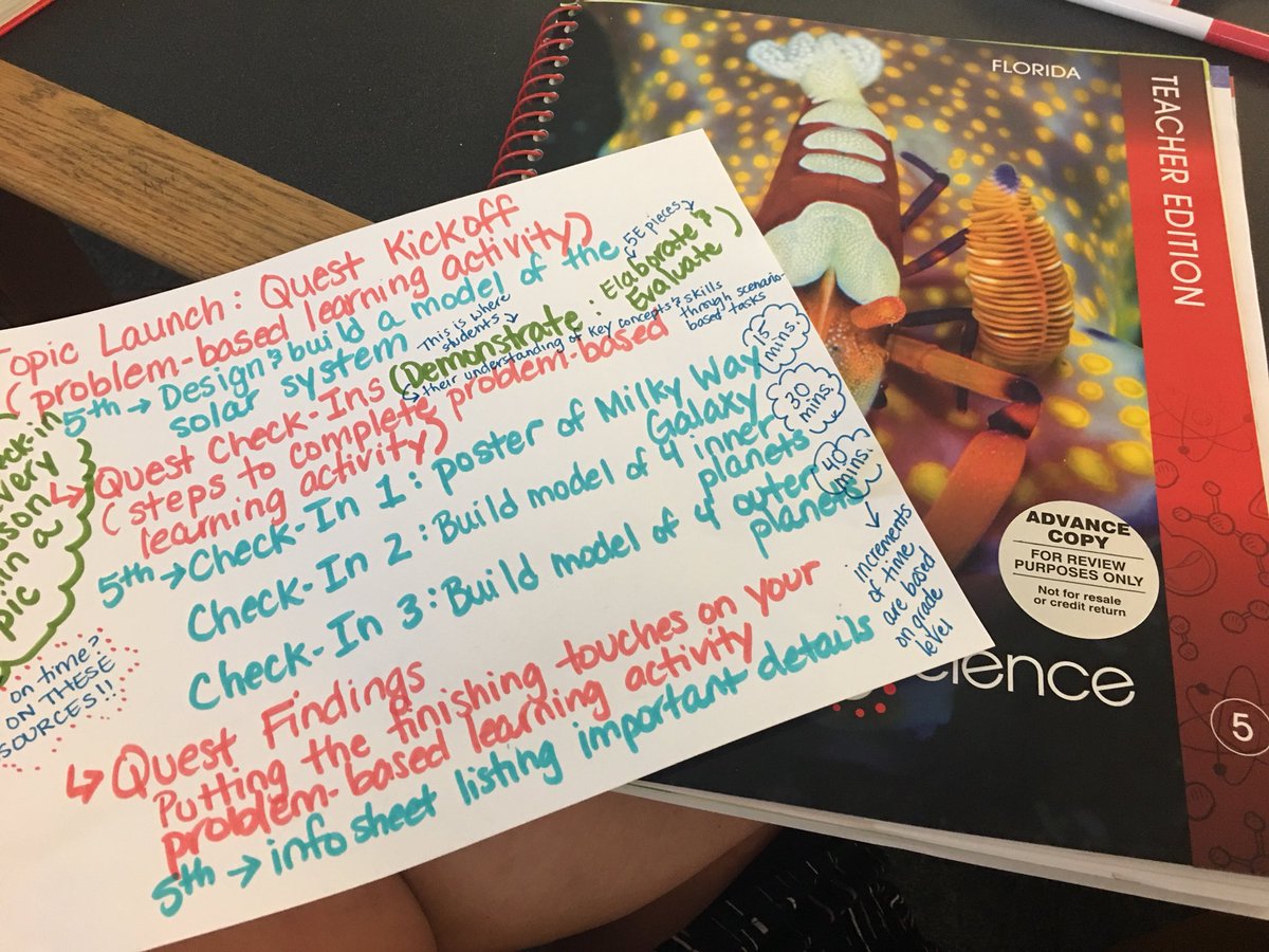 EmilyFagerstrom's tweet photo. Getting to know the new K-5 science textbook! Excited to dig in! 👩🏼‍🔬🌿🌕#VCSLearns @PortOrangeVCS https://t.co/NwmriOiQ7U