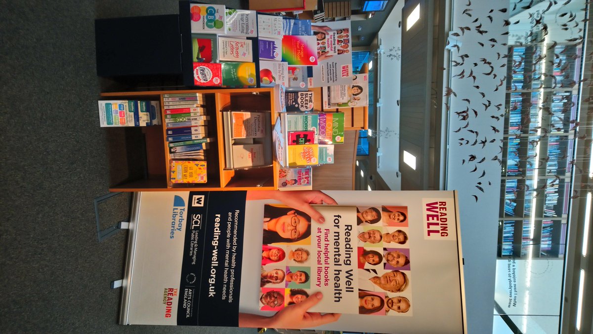 TorbayLibraries's tweet photo. Books really can help with common mental health conditions or difficult feelings and experiences. Check out our Reading Well for Mental Health promotions in branch. https://t.co/eUChvNUmUd https://t.co/vttyrsalLt