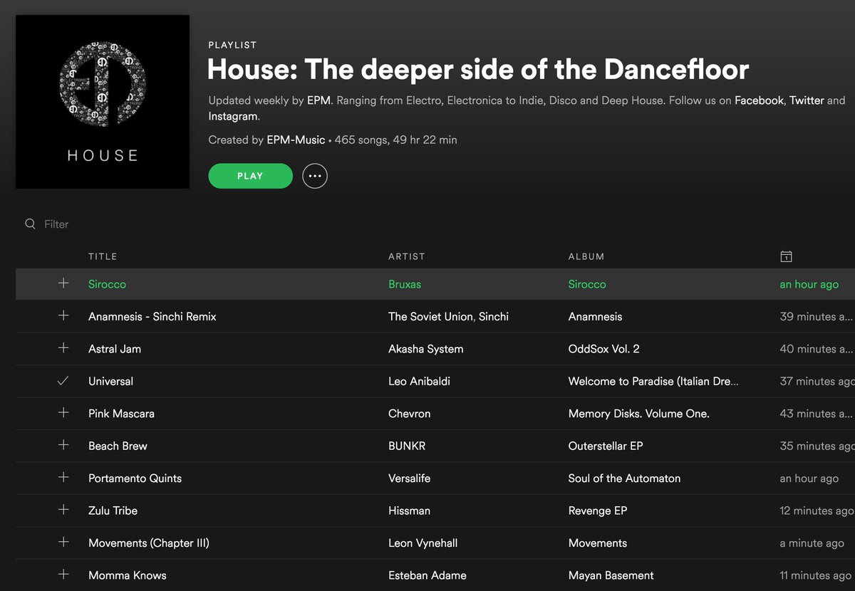 Our House list is just updated with 10 new gems released these past weeks 💎Get over to our #spotify account and listen -> tinyurl.com/EPM-House #electronica #deephouse #classichouse #electro <a href="/Spotify/">Spotify</a>