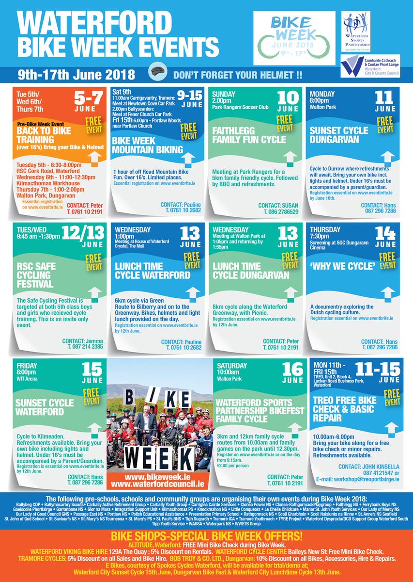 Don’t forget its BIKE WEEK. Here’s a little reminding of all the free bike related events going on around this week. We’ve had a few in for the mini bike check. Don’t miss out come in and grab a coffee while we give your bike the once over.