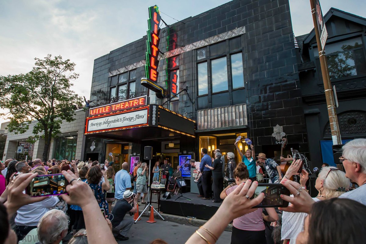 TheLittleRoch's tweet photo. On this day (June 12, 2017): Our historic marquee once again lit up East Ave. after undergoing a vital restoration. We shut the street down, and partied into the night! #LittleGetsLit #LittleHistory https://t.co/8iOkKA5ubb