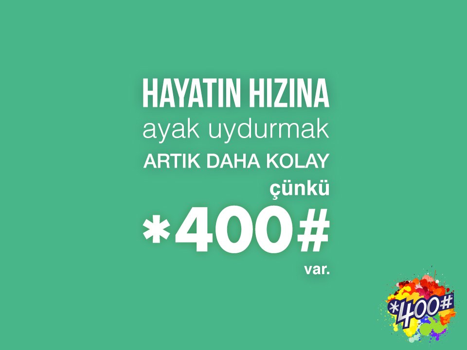 400comtr's tweet photo. Hayatın hızına ayak uydurmak artık daha kolay çünkü *400# var. 🏃🏻‍♂️💨 https://t.co/aV07QN1RbF