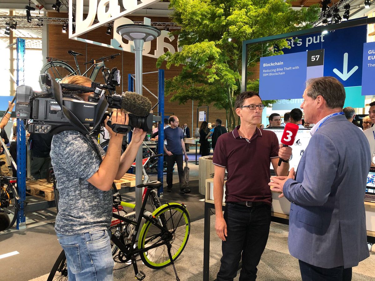 How can Blockchain make the pesky experience of reporting a stolen bike a bit easier? Proud to see this ‘Made in Holland’ #IBM #blockchain story with ⁦<a href="/louisdebruin1/">Louis de Bruin</a>⁩ feature on German television. #CEBIT18