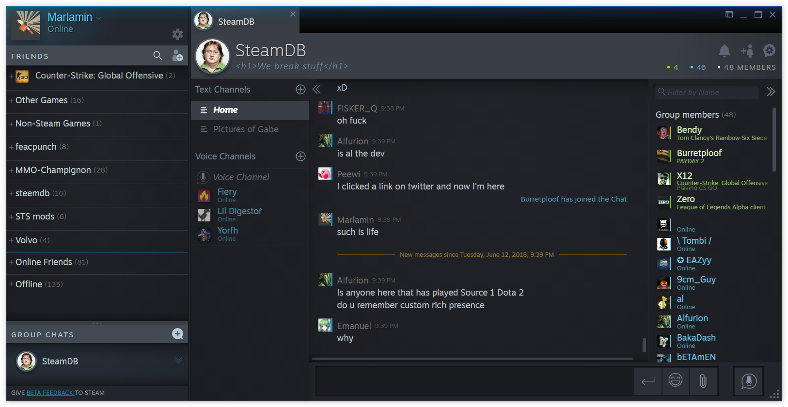 New Steam Chat Vs. Discord