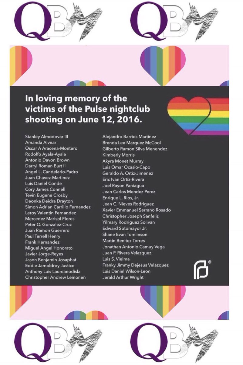 DaShaunLH's tweet photo. The @WeAreQBM family is taking time to remember all of the (Afro)Latinx lives lost at the Pulse night club shooting. This day, two years ago.

The fight lives on. https://t.co/pbzCTCKVli