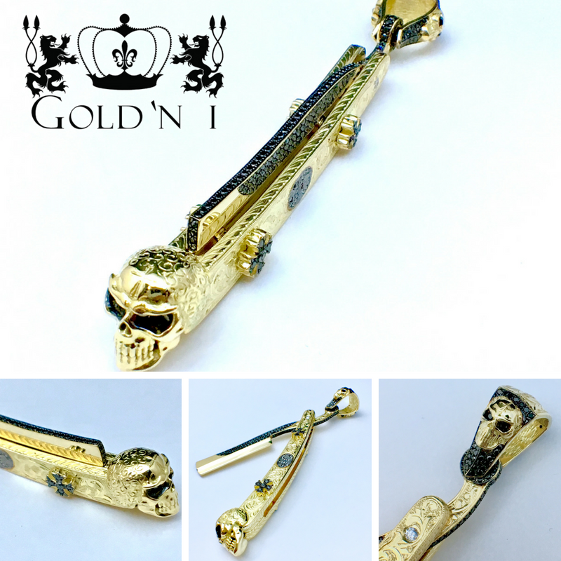 GoldNIJewelers's tweet photo. Custom Cutthroat Razor Made From 18k Yellow Gold with black & white diamonds!
Our Website: https://t.co/q2jNMB3JbS
#GoldNIJewelers #WoodlandHills #JewelryStore #Jewelry #CustomJewelry #JewelryRepairService #JewelryEngraver #WatchRepairService https://t.co/rhe1EDXd35