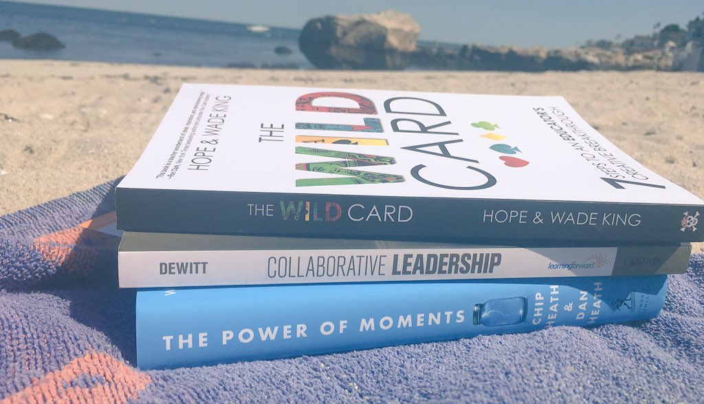 Summer reading goals got me like... #thewildcard #collaborativeleadership #thepowerofmoments #beachreading