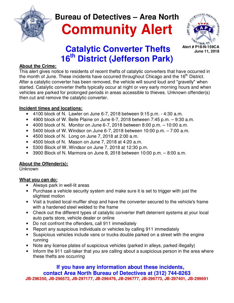 MrsGirlsLikeMe's tweet photo. Last week this went out after a series of catalytic converters were stolen. They linked catalytic converter thefts but not murders? Ridiculous!  #Blackgirlsmatter https://t.co/4A2yrfnCgF
