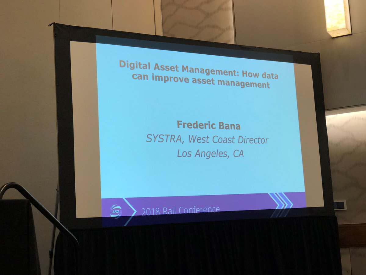SYSTRA_USA's tweet photo. Thanks @APTA_info for the opportunity to present at this morning’s session, "How Data Can Improve Asset Management Practices: Digital Asset Management" #APTArail18 @fredericbana #Denver https://t.co/6CfCV09p6P