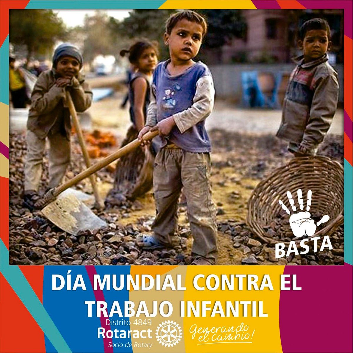 Rotaract4851's tweet photo. 152 millones de menores en el 🌍
son víctimas del #TrabajoInfantil.
El trabajo infantil debe ser eliminado.
El 12 de junio es el #DíaMundialContraElTrabajoInfantil.
#Rotaract #D4849 #GenerandoElCambio https://t.co/EFawHKOVJY