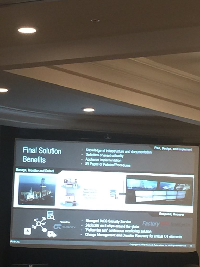 CraigDResnick's tweet photo. @diamond offshore drilling building an #industrial #cybersecurity system @ROKAutomation @ClarotyLtd @Cisco #RealTime monitoring #security #processintegrity issues, #operational mistakes,passive monitoring, no interference to #automation #control #systems @ROKTechED @arc_advisory https://t.co/oF2XfJrFx5