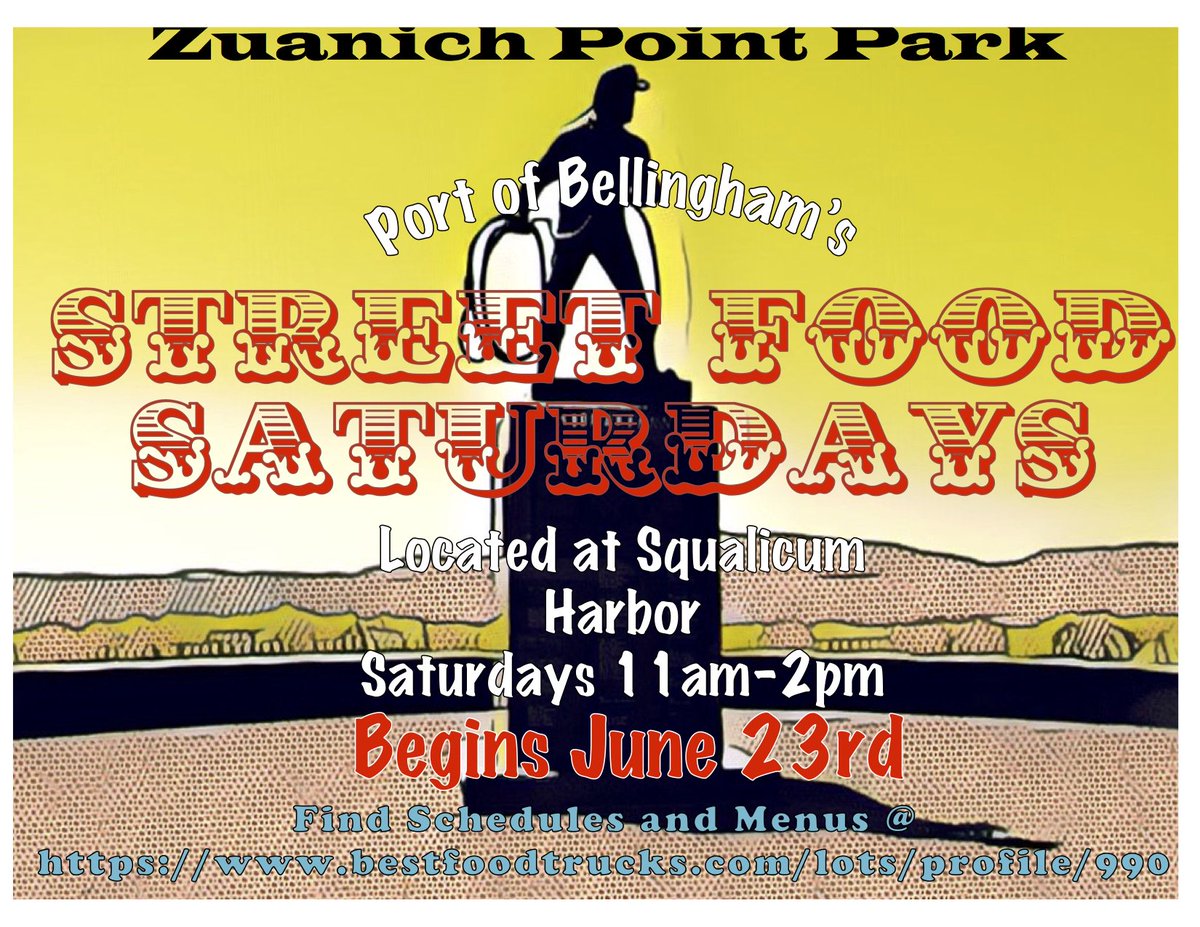 Catch us at the Port of Bellingham for Street Food Saturdays, starting this Saturday, June 23rd, at Zuanich Park!!!