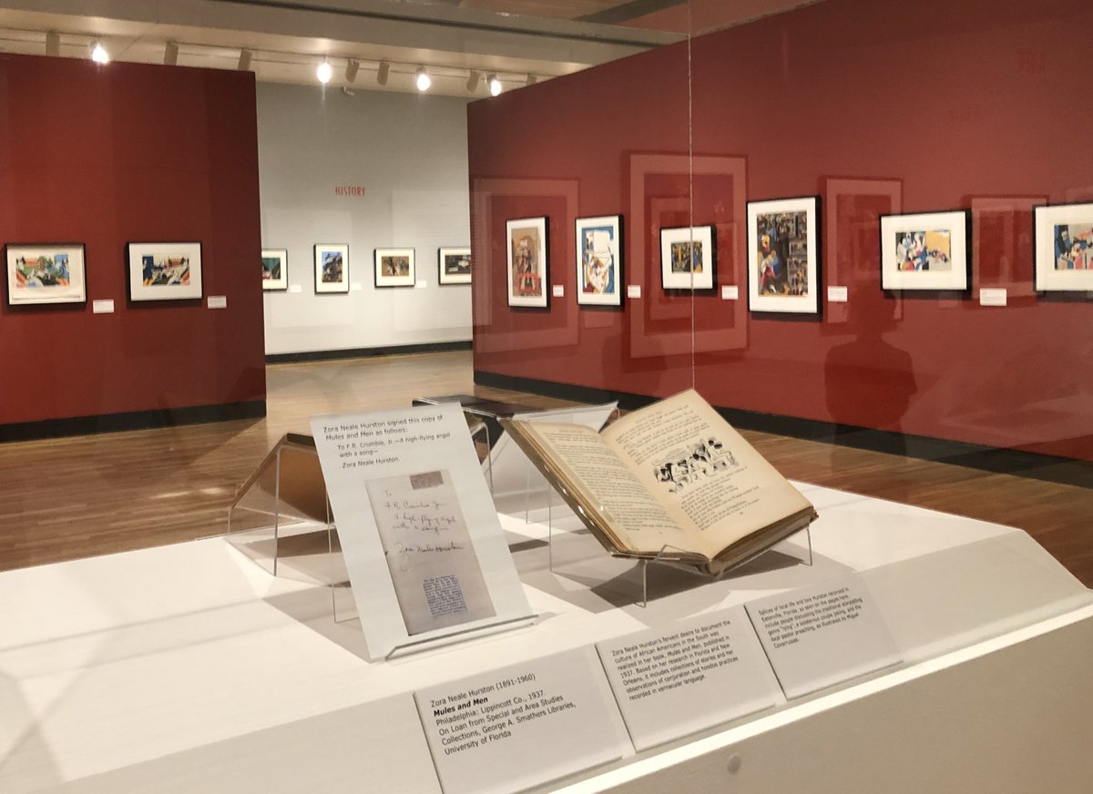 uflibexhibits's tweet photo. Have you seen our amazing #ZoraNealeHurston signed books on view in the #JacobLawrence exhibit @HarnMuseumofArt ? Catch them there through February. #UFSASC https://t.co/gvVJ8ZuJyb