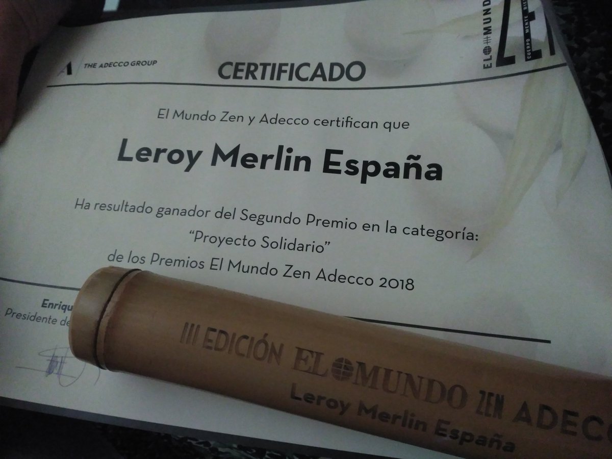 EsterMODINO's tweet photo. Gran día hoy para @leroymerlin_es , #ConvencionLeroyMerlin y segundo #premiozen gracias a @elmundoes y @adecco_es https://t.co/roqFDO7uMP