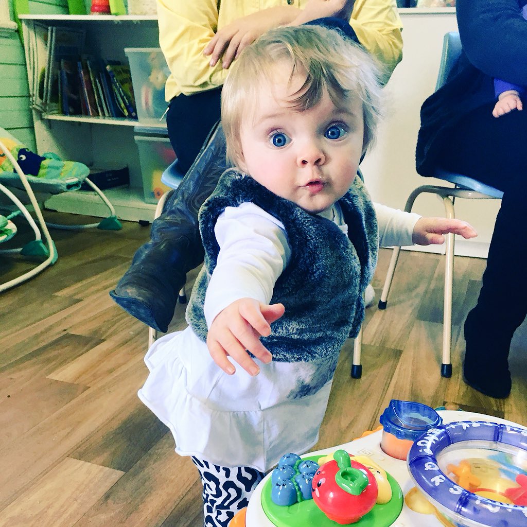 EmilyCookNewman's tweet photo. 10 months old and already posed like a fashion queen.  My beautiful daughter loves her winter outfit while playing at her local play group https://t.co/oV5CRCDWql