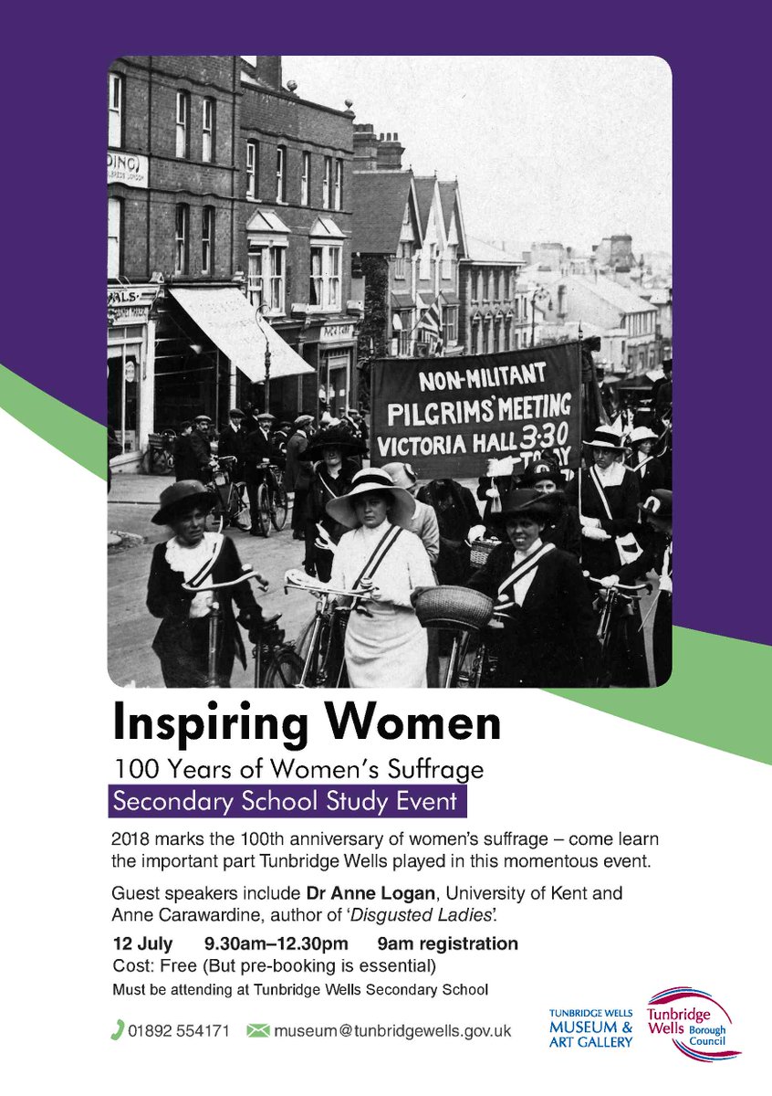 callyauckland's tweet photo. Look at this exciting opportunity if you are attending a #TunbridgeWells Secondary School #suffrage #Vote100 @AnneFHLoganKent @AnneCarwardine @TWartyculture https://t.co/DlyDqh3rNx