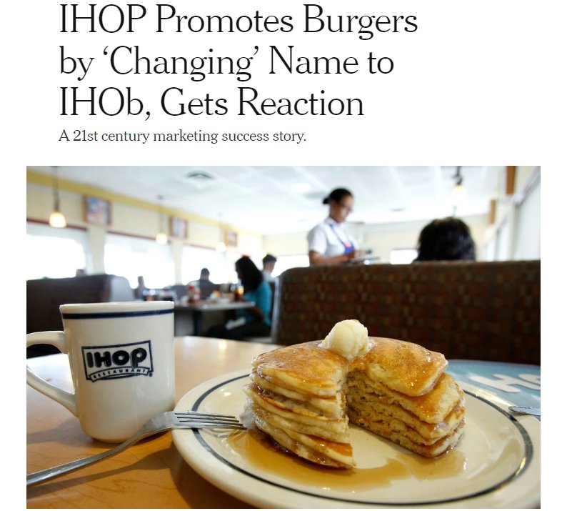 IHOP Promotes Burgers by 'Changing' Name to IHOb, Gets Reaction