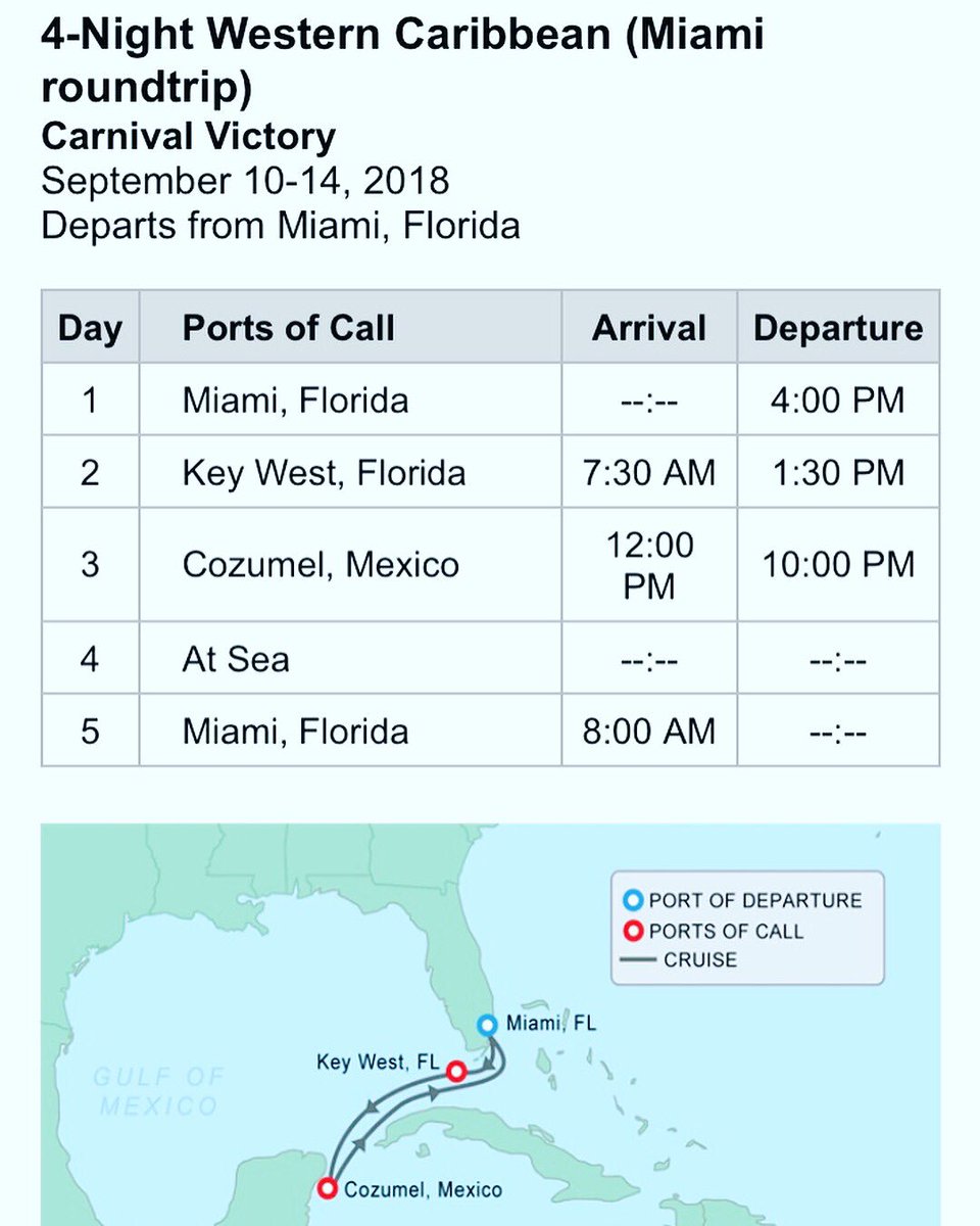 PineappleCps's tweet photo. Ready for your next dream vacation?Carnival deals starting at $542 plus taxes for 4 people! 5 days, 4 nights, includes your room, all you can eat, and fun entertainment! Plus a day in Key West &amp; Cozumel. Contact me today for details on booking https://t.co/3ViqFLsaMV 972-803-3255 https://t.co/skPstpycAp