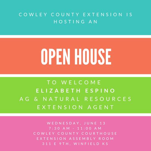 Meet Cowley County Extension's newest agent at our open house conta.cc/2JpV6fd